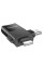 Адаптер HOCO UA17 iP male/Type-C male to USB female two-in-one adapter Black (6942007602303)