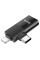 Адаптер HOCO UA17 iP male/Type-C male to USB female two-in-one adapter Black (6942007602303)