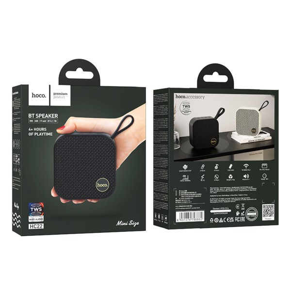 Портативна колонка HOCO HC22 Auspicious sports BT speaker Black (6931474798862)