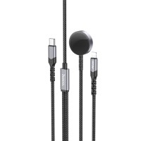 Бездротовий зарядний пристрій HOCO CW54 2-in-1 charging cable iP+iWatch Black (6942007611381)
