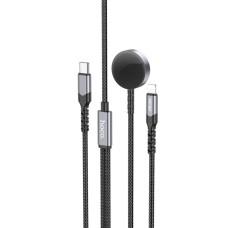 Бездротовий зарядний пристрій HOCO CW54 2-in-1 charging cable iP+iWatch Black (6942007611381)