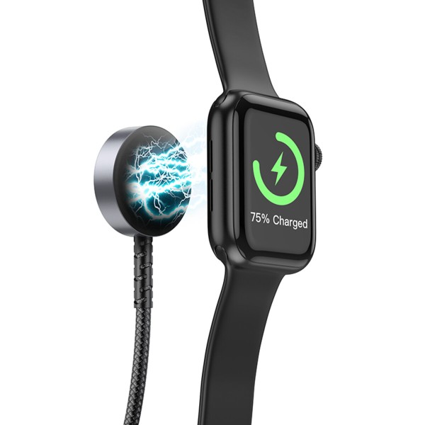 Бездротовий зарядний пристрій HOCO CW54 2-in-1 charging cable iP+iWatch Black (6942007611381)