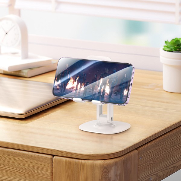 Тримач для телефона HD6 Winner dual-axis rotating desktop stand White (6942007602389)