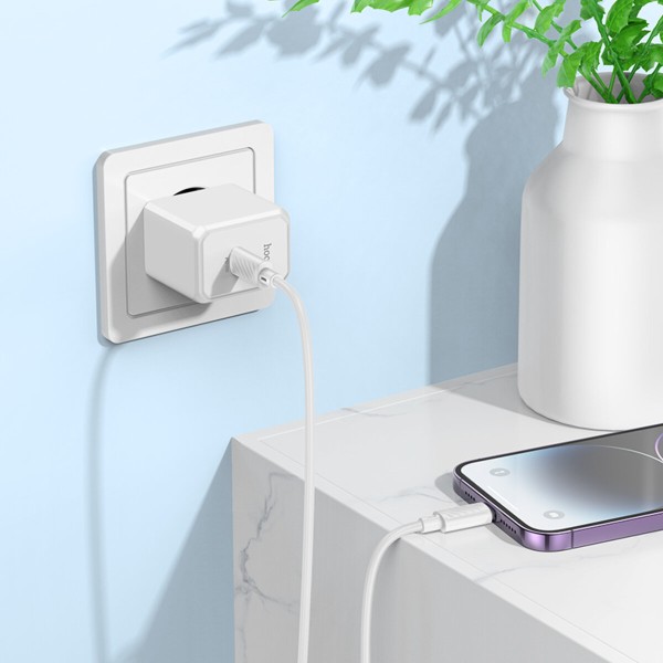 Мережевий зарядний пристрій HOCO CS13A Ocean single port PD20W charger White (6942007603812)