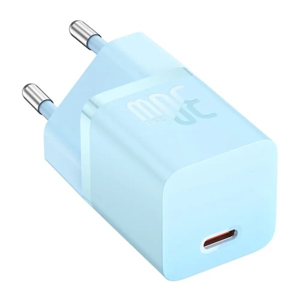 Мережевий зарядний пристрій Baseus GaN5 Fast Charger(mini) 1C 30W EU Blue (CCGN070603)