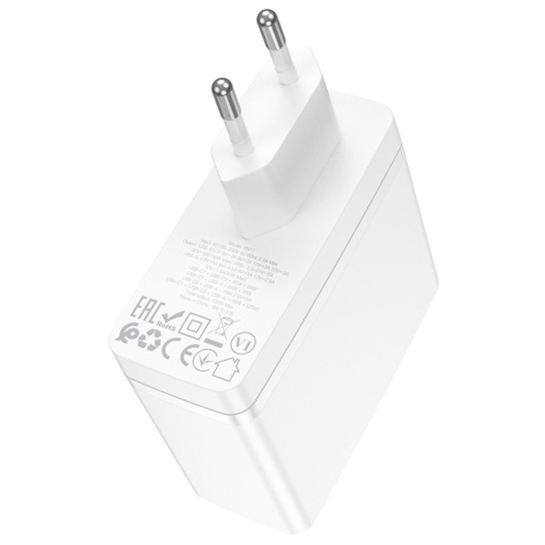 Мережевий зарядний пристрій BOROFONE BN11 Imperial PD100W three-port(2C1A) charger White (6941991103773)