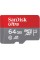 Карта пам'яті microSDXC (UHS-1) SanDisk Ultra 64Gb class 10 A1 (140Mb/s) (adapter SD) Imaging Packaging (SDSQUAB-064G-GN6IA)