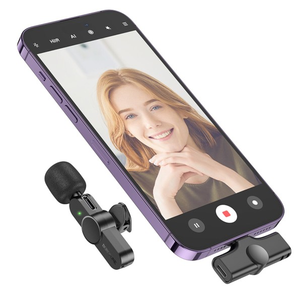 Бездротова мікрофонна система BOROFONE BFK12 Trophy lavalier wireless digital microphone iP Black (6941991106385)