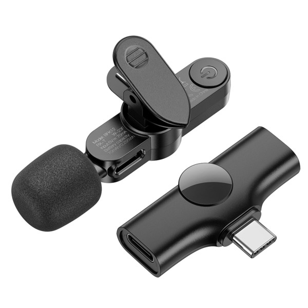 Бездротова мікрофонна система BOROFONE BFK12 Trophy lavalier wireless digital microphone Type-C Black (6941991106392)