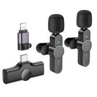 Бездротова мікрофонна система BOROFONE BFK12 Trophy lavalier wireless digital microphone(iP/Type-C) Black (6941991106408)