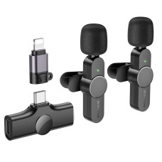 Бездротова мікрофонна система BOROFONE BFK12 Trophy lavalier wireless digital microphone(iP/Type-C) Black (6941991106408)