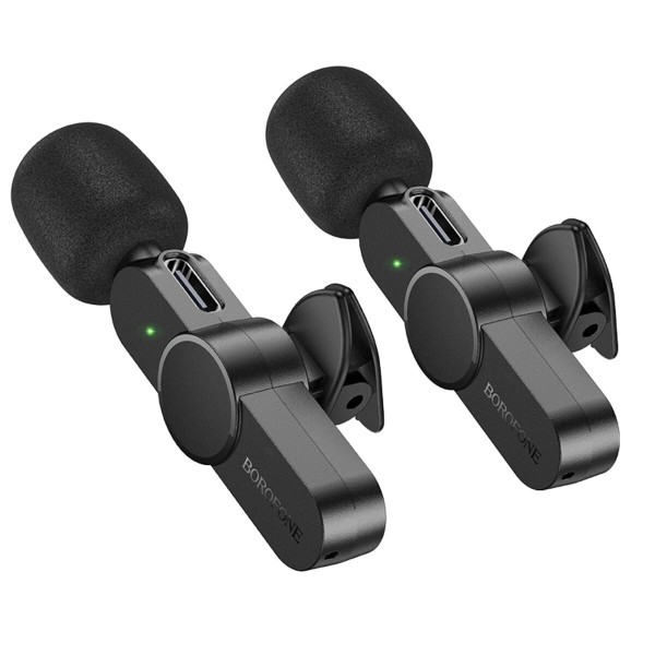 Бездротова мікрофонна система BOROFONE BFK12 Trophy lavalier wireless digital microphone(iP/Type-C) Black (6941991106408)