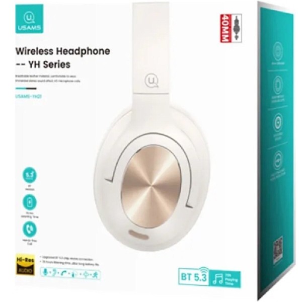 Бездротові навушники USAMS-YH21 Wireless Headphone-- YH Series BT5.3 beige (TDLYEJYS02)