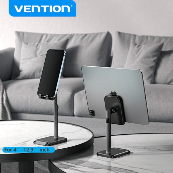 Тримач для телефона Height Adjustable Desktop Cell Phone Stand Black Aluminum Alloy Type (KCQB0) (KCQB0)