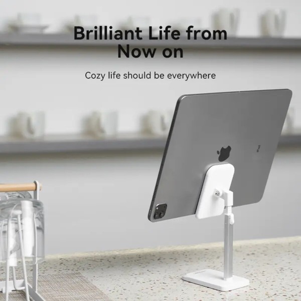 Тримач для телефона Height Adjustable Desktop Cell Phone Stand White Aluminum Alloy Type (KCQW0) (KCQW0)