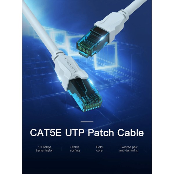 Мережевий кабель Vention Cat.5E UTP Patch Cable 1.5M Blue (VAP-A10-S150) (VAP-A10-S150)