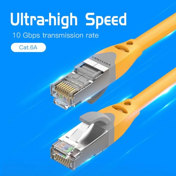 Мережевий кабель Vention Cat.6A SFTP Patch Cable 1M Yellow (IBHYF)