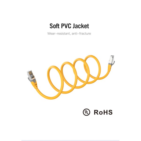 Мережевий кабель Vention Cat.6A SFTP Patch Cable 1M Yellow (IBHYF)
