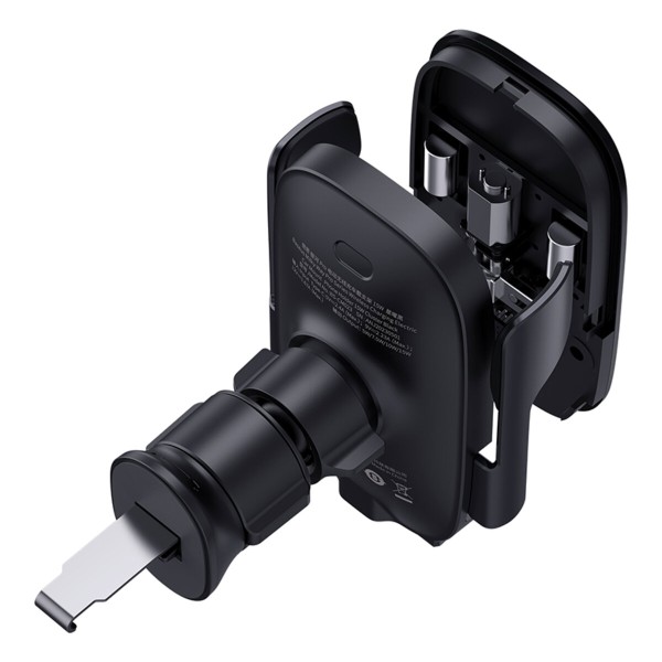 Автотримач для телефона з БЗП Baseus Milky Way Pro Series Wireless Charging Electric Car Mount Phone Holder 15W Cluster Black (C40357000111-00)