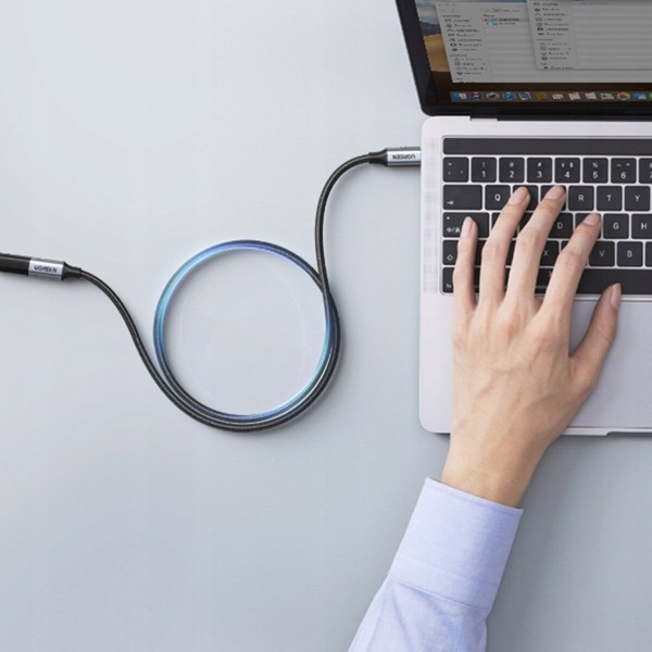 Кабель-подовжувач UGREEN US372 USB-C Male to USB-C Female Gen2 Alu Case Braided Extension Cable 1m (Space Gray)(UGR-30205) (UGR-30205)