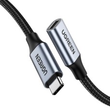 Кабель-подовжувач UGREEN US372 USB-C Male to USB-C Female Gen2 Alu Case Braided Extension Cable 1m (Space Gray)(UGR-30205) (UGR-30205)