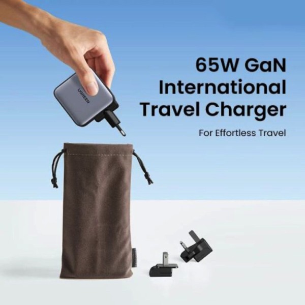 Мережевий зарядний пристрій UGREEN CD296 GaN 65W Fast Charger (3-Port)(UGR-90409) (UGR-90409)