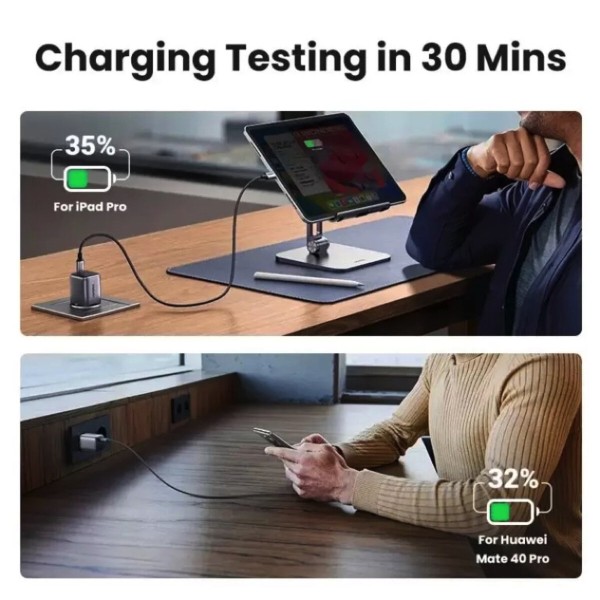 Мережевий зарядний пристрій UGREEN CD319 USB-C GaN Fast Charger 30W EU (Space Gray)(UGR-90666) (UGR-90666)