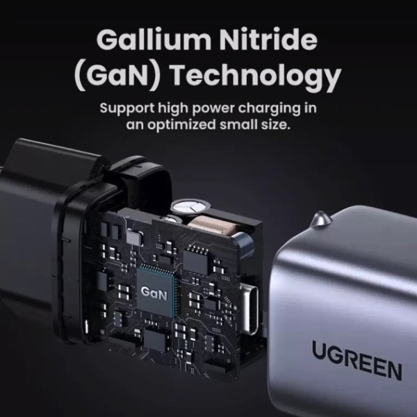 Мережевий зарядний пристрій UGREEN CD319 USB-C GaN Fast Charger 30W EU (Space Gray)(UGR-90666) (UGR-90666)