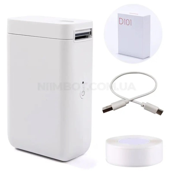 Термопринтер для друку наклейок NIIMBOT D101 White (A1A88628623) (A1A88628623)