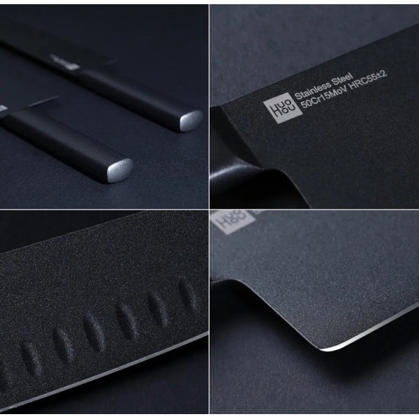 Набір ножів з 2 предметів Xiaomi HuoHou Heat Knife Set Black 2 pcs (HU0015)
