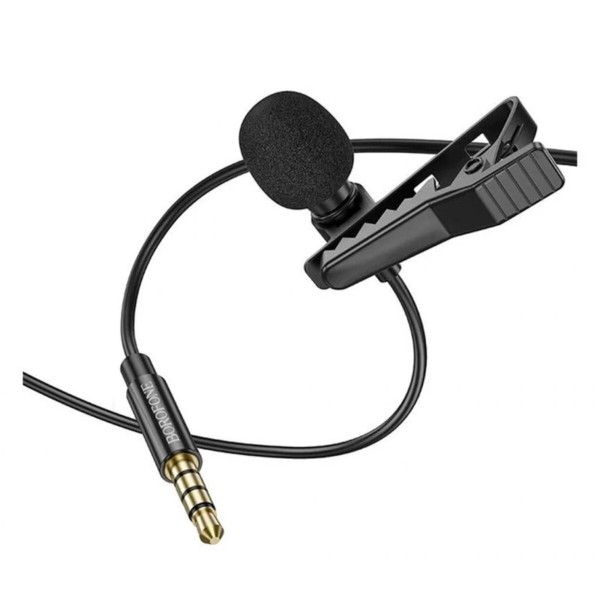 Бездротова мікрофонна система BOROFONE BFK11 Elegant lavalier microphone 3.5mm Black (6941991106668)
