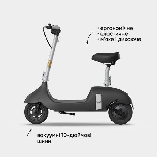 Електросамокат з сидінням OKAI Ceetle PRO EA10C Black 10', 350(900)W, 25Km/h, 10,4Ah, 55Km, 20%, NFC, App, 29kg (EA10C-B)