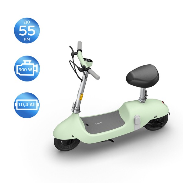 Електросамокат з сидінням OKAI Ceetle PRO EA10C Mint Green 10', 350(900)W, 25Km/h, 10,4Ah, 55Km, 20%,NFC, App, 29kg (EA10C-MG)