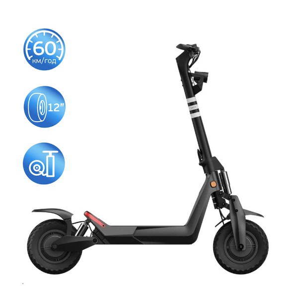 Електросамокат OKAI ES800 Panther Off-Road Black 12", 1500(3000)W, Dual Motor, 19,2Ah, 50km, 60km\h, 35%, NFC, App, 43kg (ES800-B)
