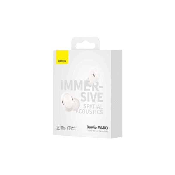 Бездротові навушники Baseus Bowie WM03 True Wireless Earphones creamy-white (NGTW330302)