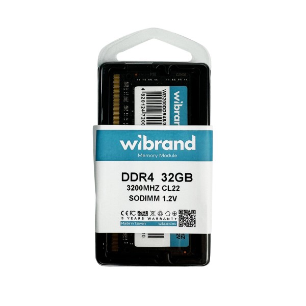 Оперативна пам'ять DDR4 Wibrand 32GB 3200MHz CL22 SODIMM (WI3200DDR4S/32GB)