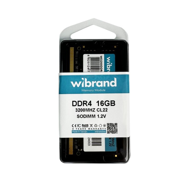 Оперативна пам'ять DDR4 Wibrand 16GB 3200MHz CL22 SODIMM (WI3200DDR4S/16GB)