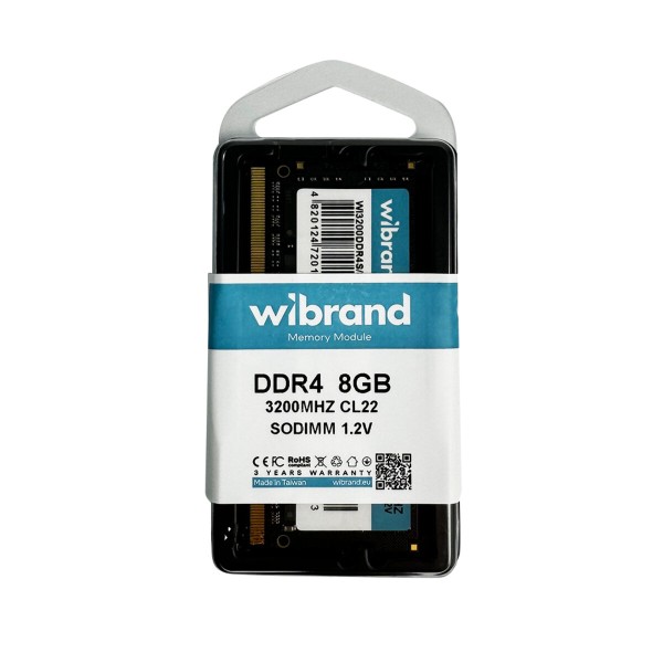 Оперативна пам'ять DDR4 Wibrand 8GB 3200MHz CL22 SODIMM (WI3200DDR4S/8GB)