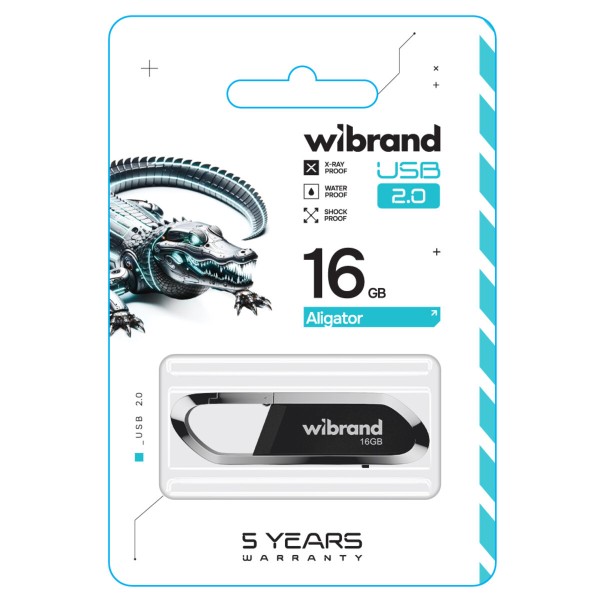 Флеш-накопичувач Wibrand USB 2.0 Aligator 16Gb Black (WI2.0/AL16U7B)
