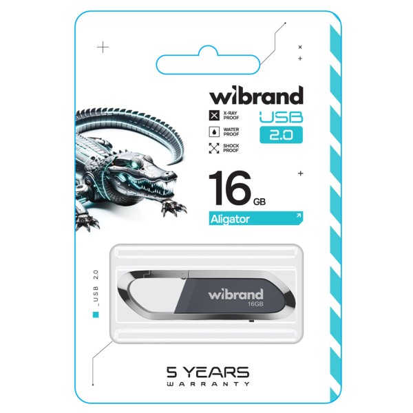 Флеш-накопичувач Wibrand USB 2.0 Aligator 16Gb Grey (WI2.0/AL16U7G)