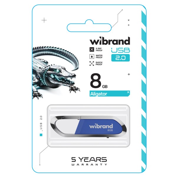Флеш-накопичувач Wibrand USB 2.0 Aligator 8Gb Blue (WI2.0/AL8U7U)