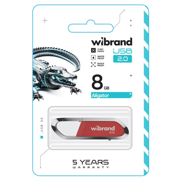 Флеш-накопичувач Wibrand USB 2.0 Aligator 8Gb Dark Red (WI2.0/AL8U7DR)