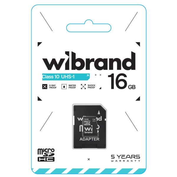 Карта пам'яті microSDHC (UHS-1) Wibrand 16Gb class 10 (adapter SD) (WICDHU1/16GB-A)