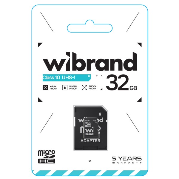 Карта пам'яті microSDHC (UHS-1) Wibrand 32Gb class 10 (adapter SD) (WICDHU1/32GB-A)