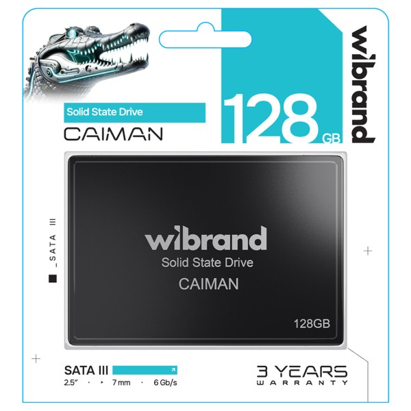 Накопичувач SSD Wibrand Caiman 128GB 2.5" 7mm SATAIII Standard (WI2.5SSD/CA128GBST)