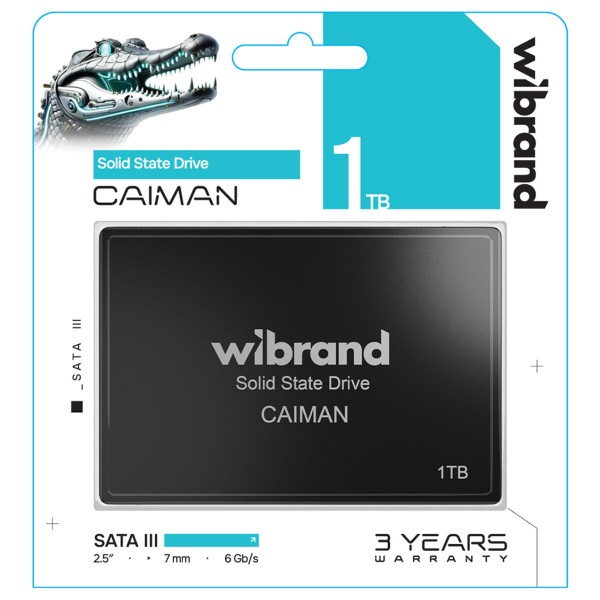 Накопичувач SSD Wibrand Caiman 1TB 2.5" 7mm SATAIII Standard (WI2.5SSD/CA1TBST)