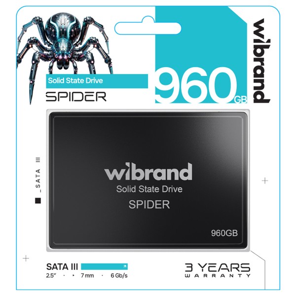 Накопичувач SSD Wibrand Spider 960GB 2.5" 7mm SATAIII Standard (WI2.5SSD/SP960GBST)