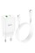 Мережевий зарядний пристрій HOCO N28 Founder PD20W+QC3.0 charger set(C to iP) White (6931474783530)