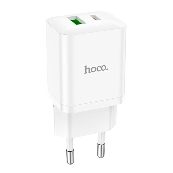 Мережевий зарядний пристрій HOCO N28 Founder PD20W+QC3.0 charger set(C to iP) White (6931474783530)