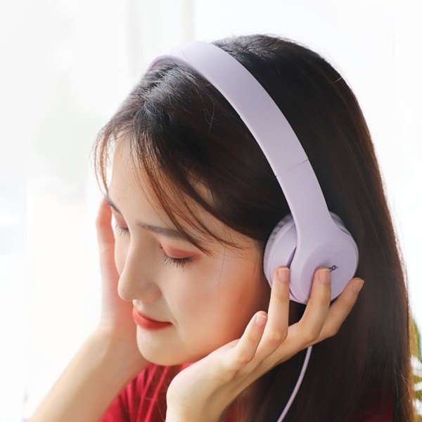 Навушники HOCO W21 Graceful charm wire control headphones Purple (6931474708304)